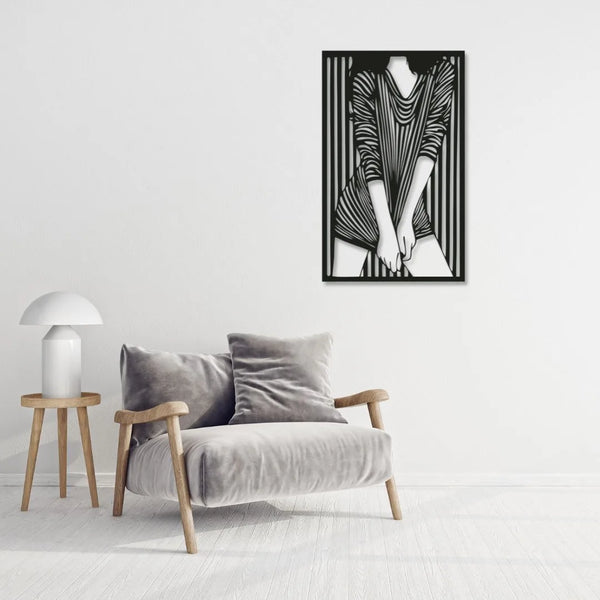 Stripped Women Metal Wall Art