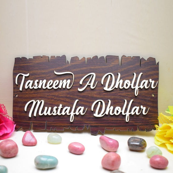 Wooden Plank Name Plate - Home Name Plate Design