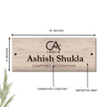 Wooden engraved CA name plate