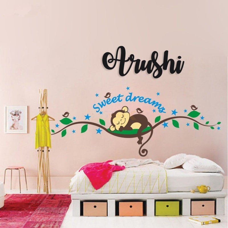 Black Acrylic Wall Name Decal - Customized Gifts Online