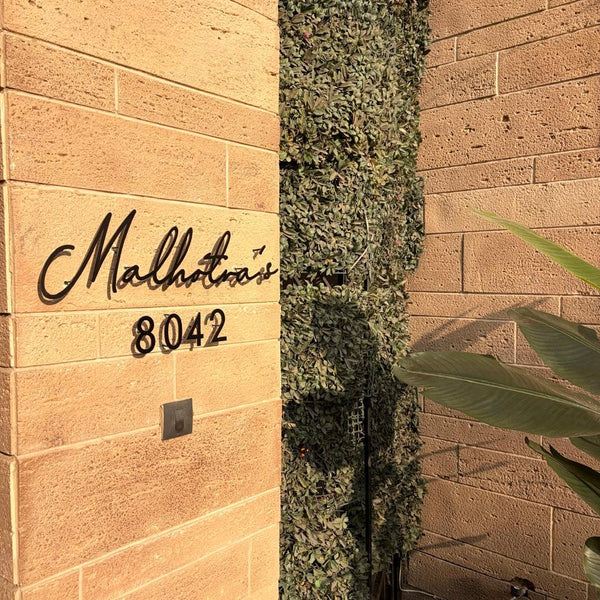 4mm Thick Antique Gold Freehand Signature MS Name Plate - Mild Steel