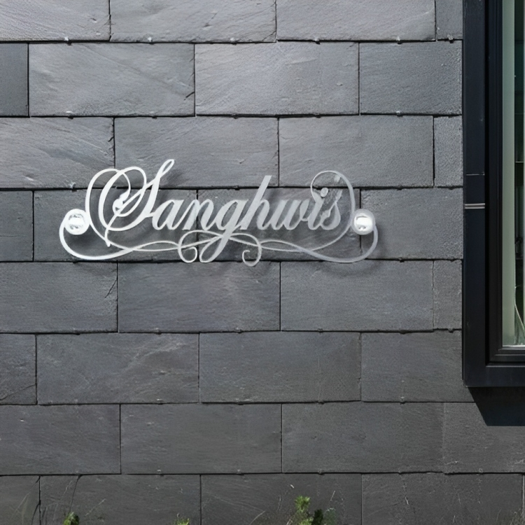 Elegant Steel Name Plate - Name Plate Design for Home - Stainless Steel