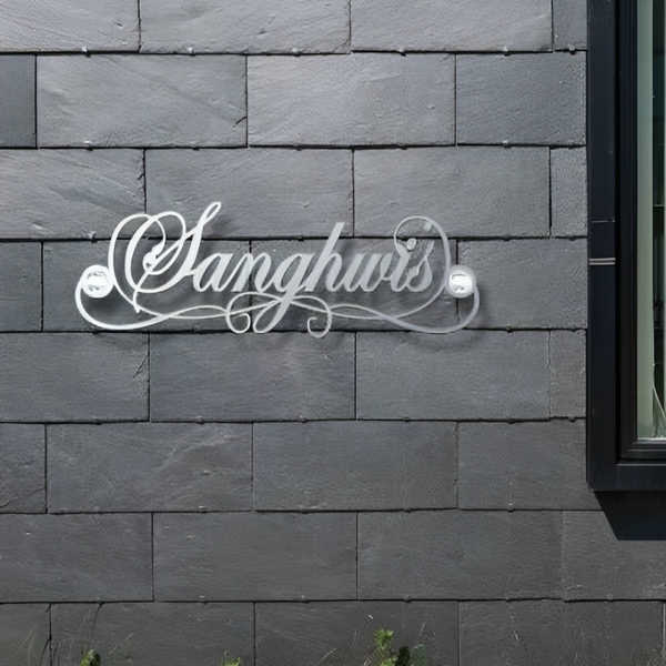 Elegant Steel Name Plate - Name Plate Design for Home - Stainless Steel
