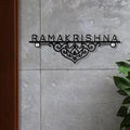 Customized Designer Whirl Black Steel Nameplate for Home
