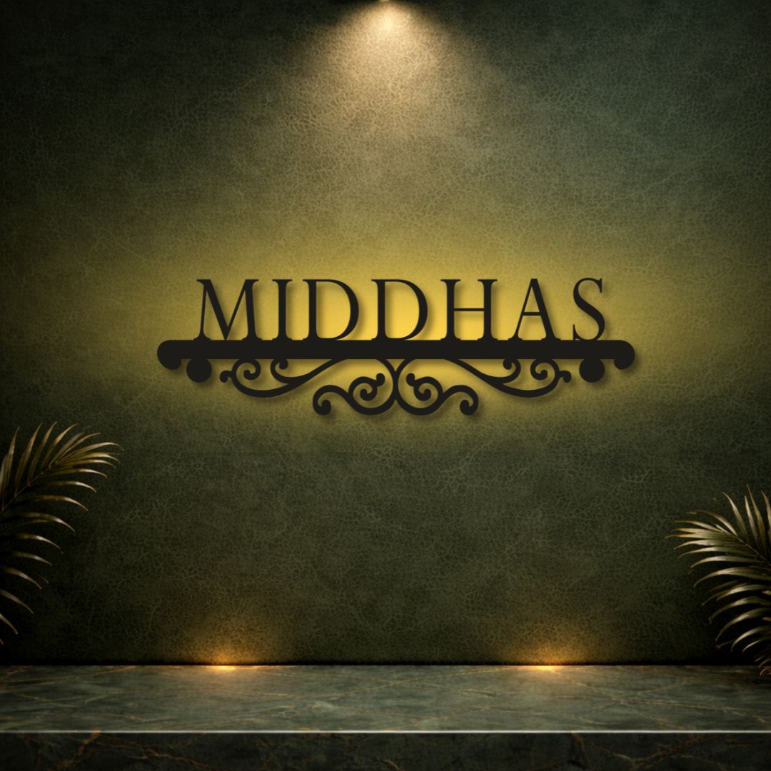 MS Lasercut LED Name Plate