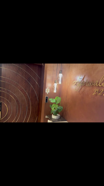 4mm Thick Antique Gold Freehand Signature MS Name Plate - Stainless Steel