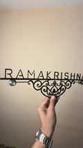Customized Designer Whirl Black Steel Nameplate for Home