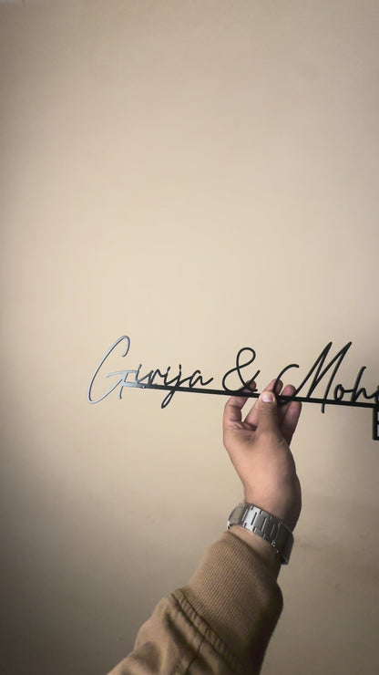 4mm MS Black Matte Couple Name Plate