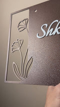 Personalised Flower Lasercut MS Name Plate For House