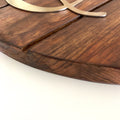 Round Grooved Teak Wood Name Plate
