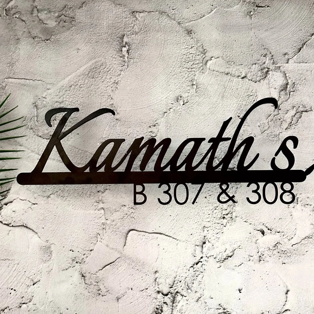 Stygian Mild Steel LED Name Plate for Home