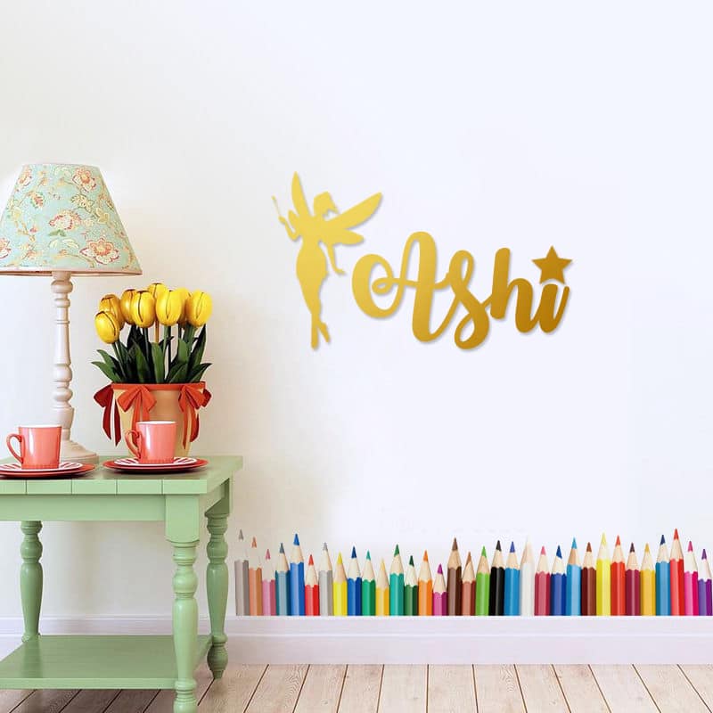 Wooden Golden Matte Name Decals - Customized Gifts Online