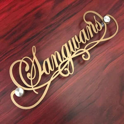 Elegant Black Mild Steel Name Plate - Home Name Plate Design - Mild Steel